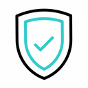 Ícono animado de escudo con marca de verificación